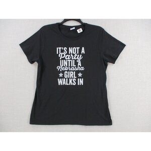 Nebraska-Themed Black T-Shirt XL By Port & Company